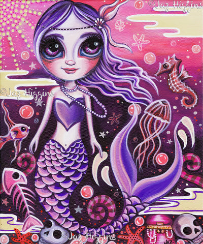 "Mermaid at Dusk" Art Print