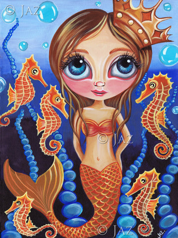 "Seahorse Princess" Art Print