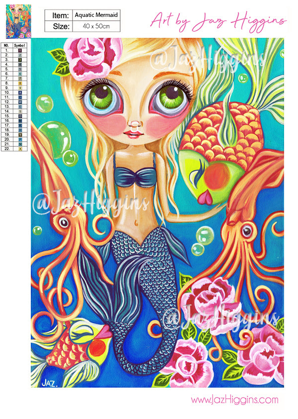 "Aquatic Mermaid" Diamond Painting Kit