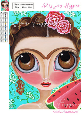 "Frida and the Watermelon" Diamond Painting Kit