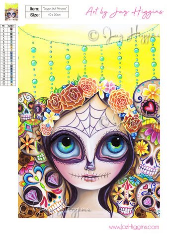 "Sugar Skull Princess" Diamond Painting Kit