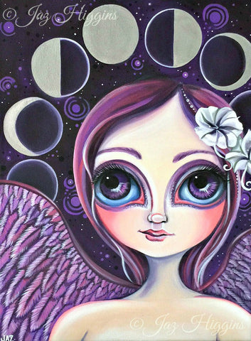 "Moon Phase Angel" Art Print