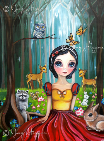 "Snow White in the Enchanted Forest" Art Print